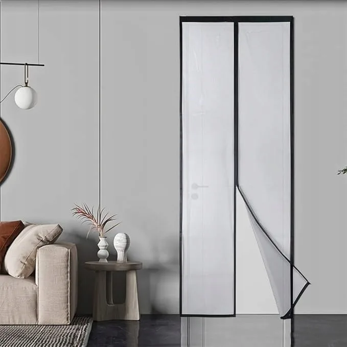 Moskitiera magnetyczna do drzwi osłona przed owadami 90x212cm czarna
