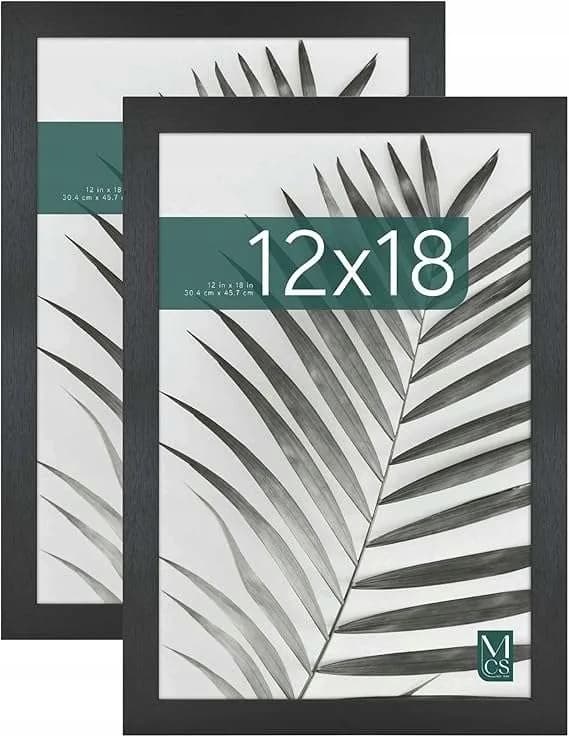 Ramka 2 szt. na zdjęcia plakaty 102x68 cm czarna drewniana MDF
