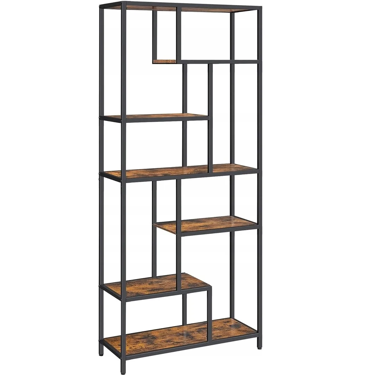 Regał Songmics industrialny 80 cm x 30 cm x 180 cm czarny/dąb rustykalny