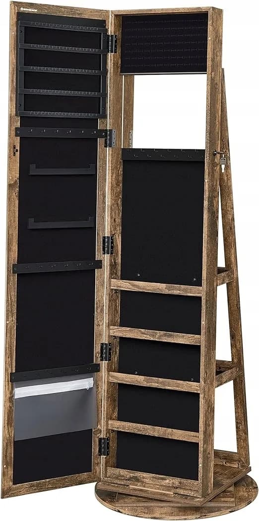 Toaletka Songmics drewniana odcienie brązu 55 x 161 x 55 cm